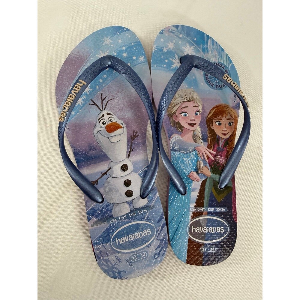 Havaianas Girls Slim Frozen sandals in Purple Fantasy NWOT Size 3/4
